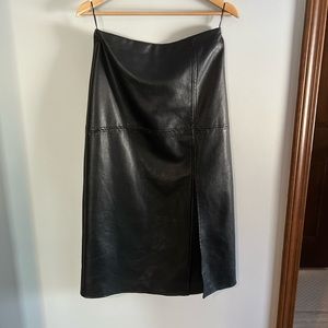 All:Row midi, lined leather skirt with slit. NWOT